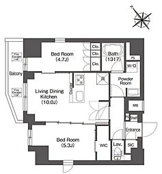COMFORIA東大井2 2LDKの間取図画像