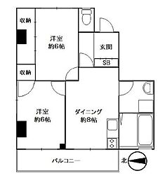 アール・平河町 2DKの間取図画像