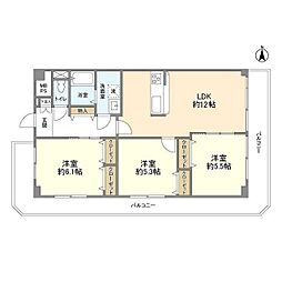 洋伸東大島マンション 3LDKの間取図画像