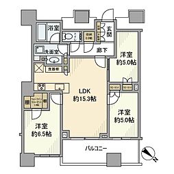 パークタワー勝どきサウス 3LDKの間取図画像