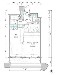 パークタワー勝どきサウス 1LDKの間取図画像