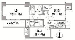 クレストフォルム錦糸町 2LDKの間取図画像