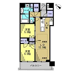 パークホームズ豊洲ザレジデンス 2LDKの間取図画像
