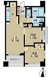プロスペクト森下 2LDKの間取図画像