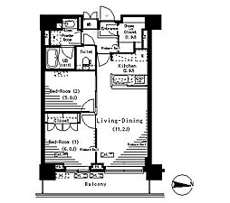 ParkAxis辰巳STAGE 2LDKの間取図画像