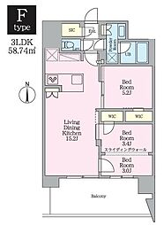 クレストコート東陽町 3LDKの間取図画像