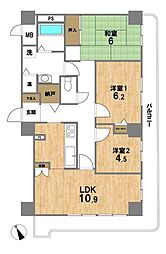アメニティタワー相模原 3LDKの間取図画像