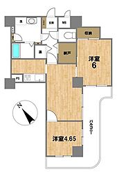アメニティタワー相模原 2LDKの間取図画像