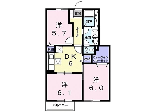 ボヌール・ペイザージュ 102｜茨城県つくば市花畑３丁目(賃貸アパート3DK・1階・55.58㎡)の写真 その2