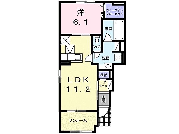 ペリドットB 101｜茨城県つくば市みどりの東(賃貸アパート1LDK・1階・50.02㎡)の写真 その2