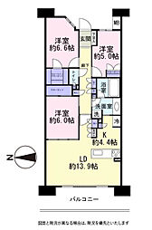 パークアリーナビューウイングB棟 3LDKの間取図画像