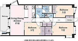 エクレールガーデン鎌倉由比ガ浜サウスコート 3LDKの間取図画像