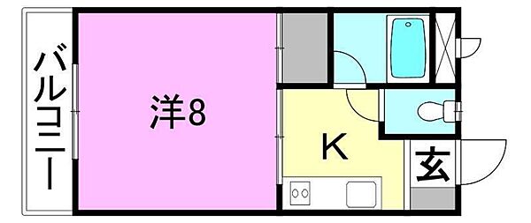 福岡マンション 306 号室｜愛媛県松山市南江戸5丁目(賃貸マンション1K・3階・24.49㎡)の写真 その2