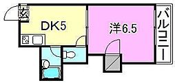 メゾンスバル 1DKの間取図画像