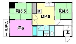アーバンライフ道後 3DKの間取図画像