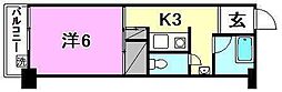 第2森ビル 1Kの間取図画像