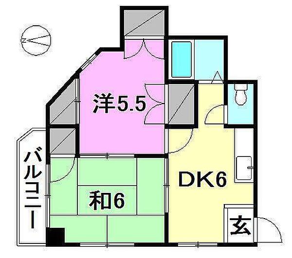 森松ビル 202 号室｜愛媛県松山市森松町(賃貸マンション2DK・2階・37.18㎡)の写真 その1