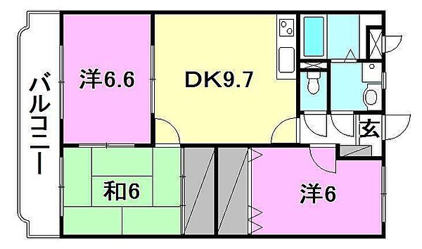 ユーミー平松 103 号室｜愛媛県松山市生石町(賃貸マンション3DK・1階・63.17㎡)の写真 その2