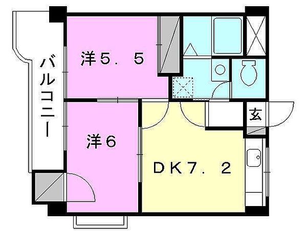 ファミール　スクウェア 305 号室｜愛媛県松山市束本1丁目(賃貸マンション2DK・3階・41.85㎡)の写真 その2
