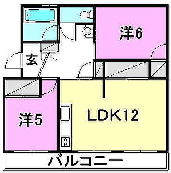 八束ハイツ 113 号室｜愛媛県松山市土居田町(賃貸マンション2LDK・1階・48.60㎡)の写真 その2