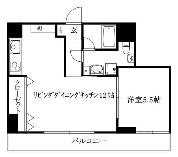 エスペランサ勝山 203 号室｜愛媛県松山市勝山町2丁目(賃貸マンション1LDK・2階・47.16㎡)の写真 その2