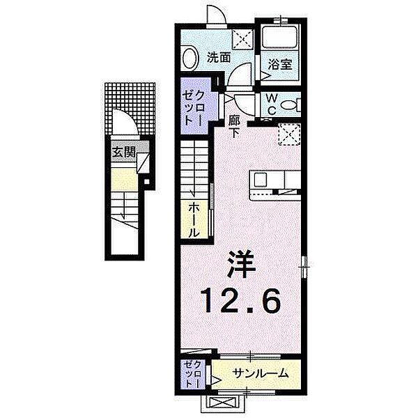 アンジュー北吉井　Ｂ 201 号室｜愛媛県東温市樋口(賃貸アパート1R・2階・40.94㎡)の写真 その2