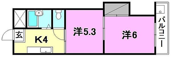 第7みのりハイツ愛光 305 号室｜愛媛県松山市愛光町(賃貸マンション2K・3階・29.97㎡)の写真 その2