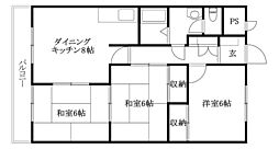 オーキッドテラス志津川 3DKの間取図画像