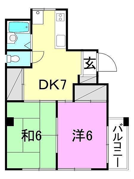 メゾンＡＤ5 201 号室｜愛媛県松山市東雲町(賃貸マンション2DK・2階・37.39㎡)の写真 その2