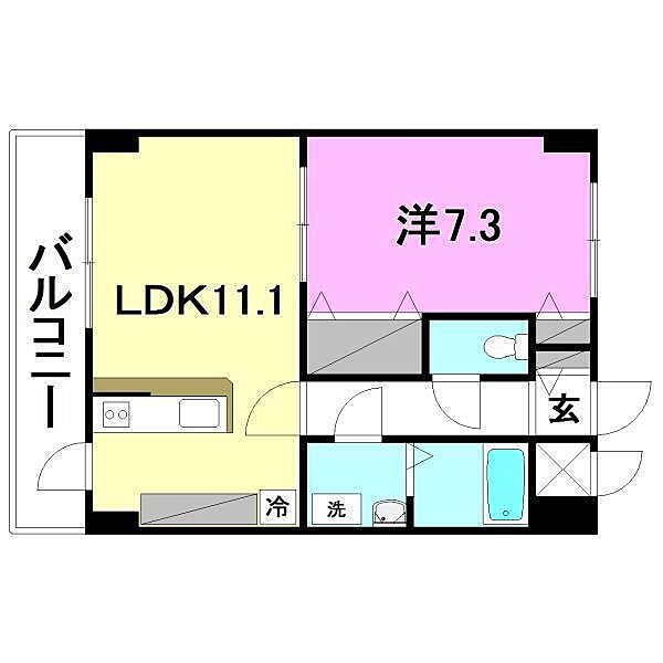 TRENTE LUMIERE 103 号室｜愛媛県松山市小坂3丁目(賃貸マンション1LDK・1階・48.75㎡)の写真 その2