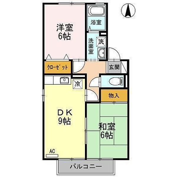 コージィーコートHAYASHI 203 号室｜愛媛県松山市古川北3丁目(賃貸アパート2DK・2階・50.12㎡)の写真 その2