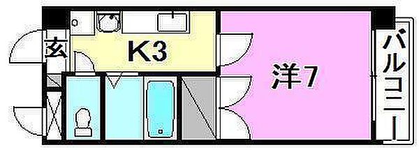 ジョイフル第3祝谷 107 号室｜愛媛県松山市祝谷5丁目(賃貸マンション1K・1階・22.68㎡)の写真 その2