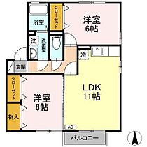 アリス　Ｃ棟・Ｄ棟 D201 号室 ｜ 愛媛県松山市鴨川3丁目（賃貸アパート2LDK・2階・55.44㎡） その2