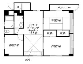 越智ハイツ 301 号室 ｜ 愛媛県松山市北土居2丁目（賃貸マンション3LDK・3階・62.72㎡） その2