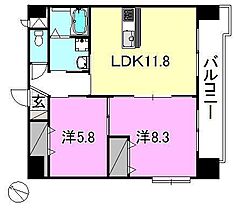 メゾンドール錦町2 601 号室 ｜ 愛媛県松山市錦町（賃貸マンション2LDK・6階・58.52㎡） その2