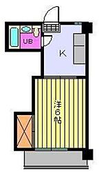 メゾン北斗 1Kの間取図画像