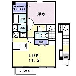 ウイッシュ1 1LDKの間取図画像