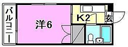 α-NEXT小栗 1Kの間取図画像