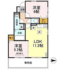 コーポ松ノ木 2LDKの間取図画像