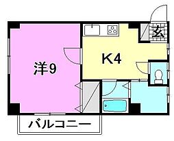 ペスコスターニョC 1Kの間取図画像