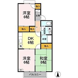 メゾンベルラルジュオンシジウム館 3DKの間取図画像