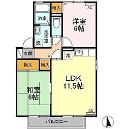 コーポ・FKC 2LDKの間取図画像