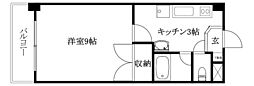 竹乃井第2ビル 1Kの間取図画像