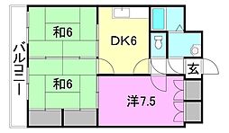グランドールオオニシ 3DKの間取図画像