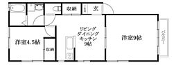 アクセス勝岡 2LDKの間取図画像