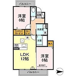 フルールエクラ 2LDKの間取図画像
