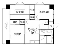 第7ゴトービル 401 号室 4階3DKの間取り