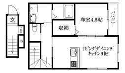 Alba-casa高岡 1LDKの間取図画像