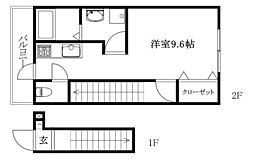 ＥＡＲＬ’Ｓ ＣＯＵＲＴ北条2 202 号室 2階ワンルームの間取り