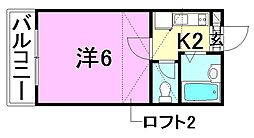 フジヴィレッジ道後 1Kの間取図画像